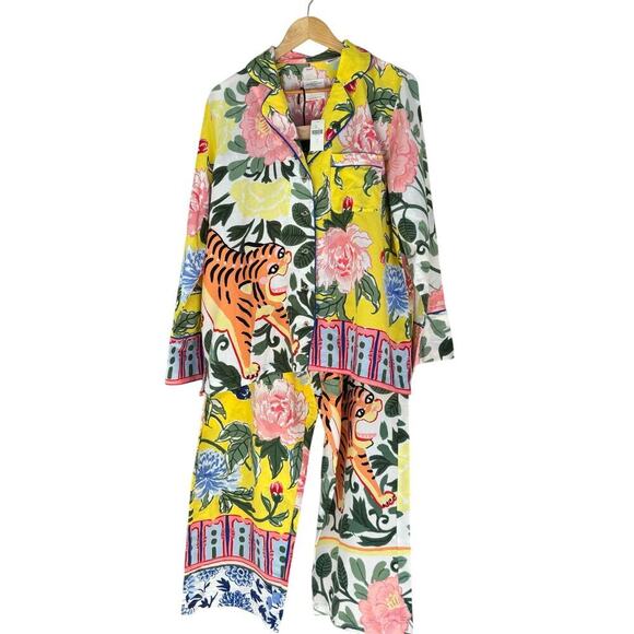 NWT Anthropologie Lil Sire Tigresa Flannel Sleep Set Size L Cotton - Picture 3 of 7